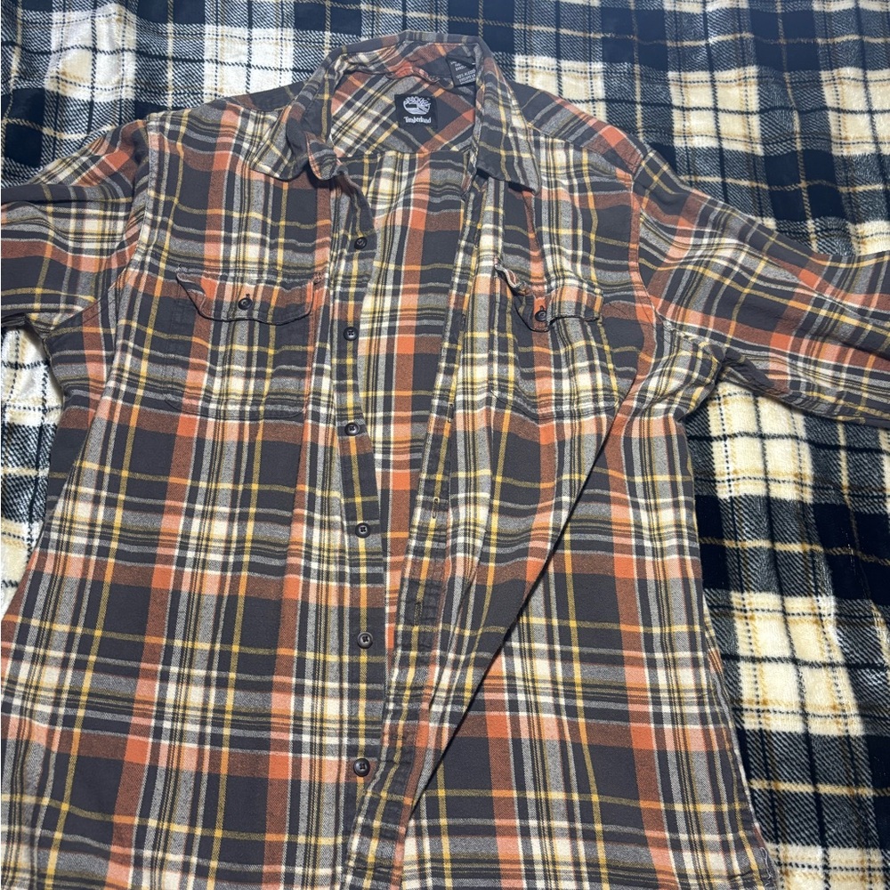 Dickies Men's Plaid Flannel Shirt - Brown and Black